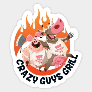 Crazy Guys Grill Sticker